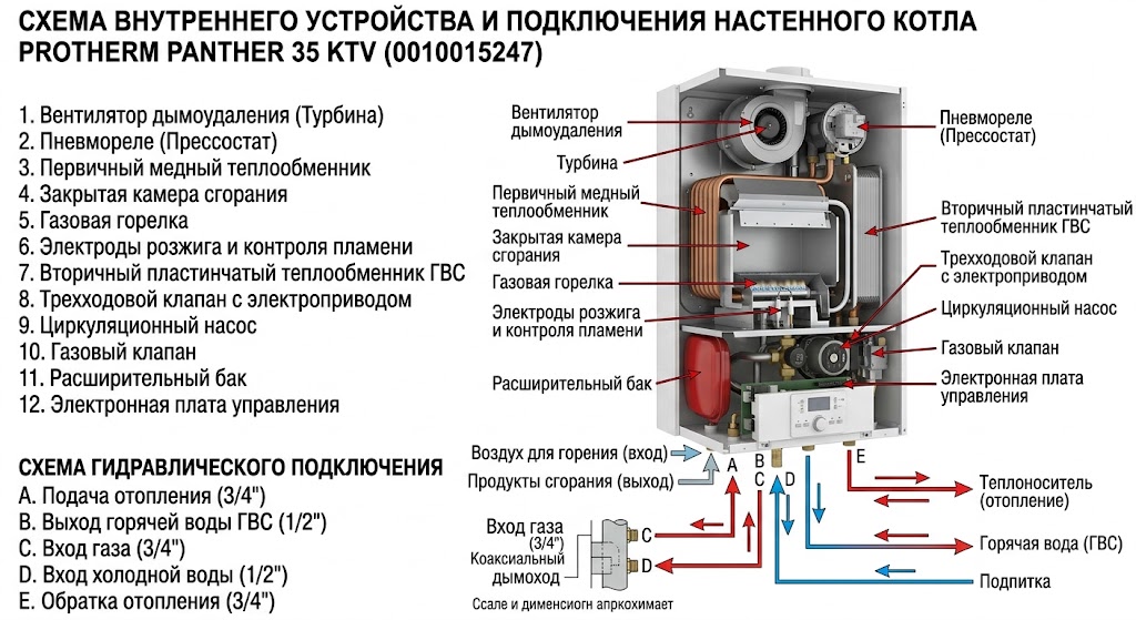 Котел газовый настенный Protherm Пантера 35 KTV (0010015247) (Protherm) — фото 3