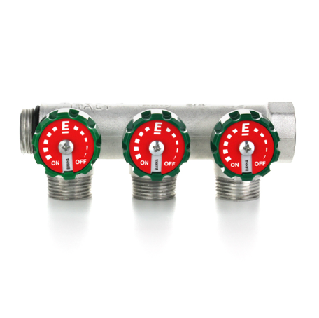 Коллектор ELSEN EMW03.03T распределительный 3/4" (ВР-НР) с 3 отводами 1/2" НР (Elsen)