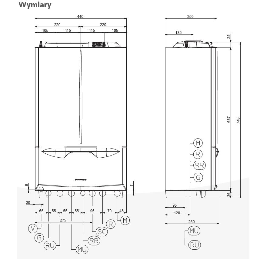 Котел газовый настенный Hermes Legacy 100-W A1HB001 Umlauf 24 кВт Viessmann (8010027 Viessmann) — фото 3