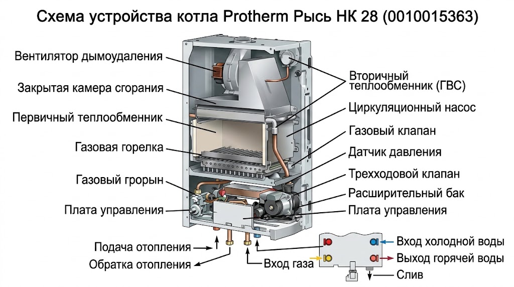 Котел газовый настенный Protherm Рысь HK 28 (0010015363 Protherm) — фото 3