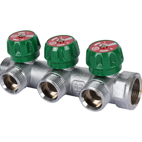 Коллектор регулирующий распределительный 3/4" с 3 отводами 1/2" STOUT