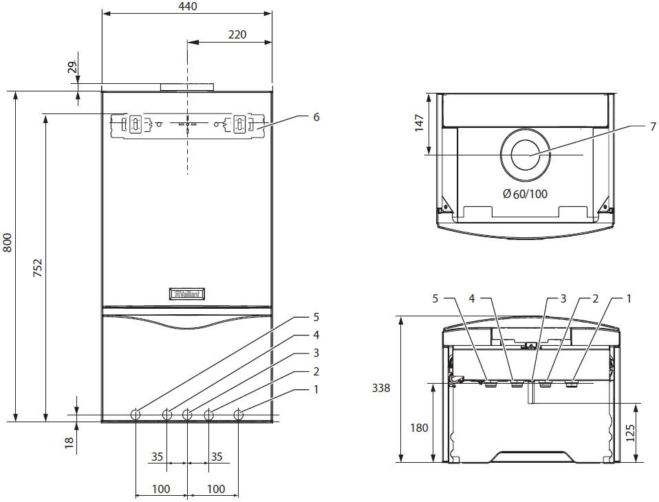 Газовый настенный двухконтурный котел Vaillant turboFLEX VUW 18 (4600011005 Vaillant) — фото 3